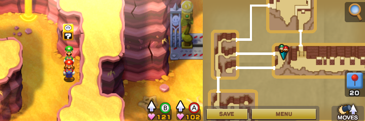 Fifteenth block in Teehee Valley of Mario & Luigi: Superstar Saga + Bowser's Minions.