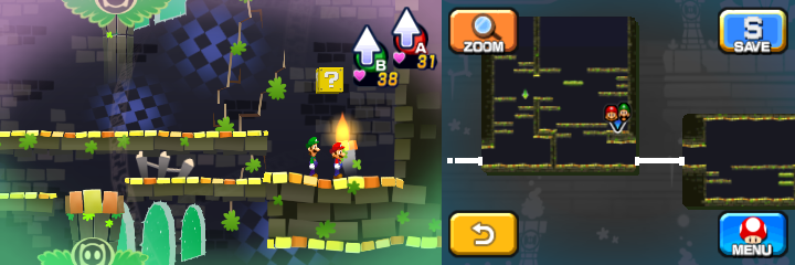 Second block in Dreamy Pi'illo Castle accessed by a Pink Pi'illo of Mario & Luigi: Dream Team.