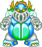 Bowser in his robotic armor during the first phase of his battle from Yoshi's Safari