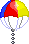 Sprite of a parachute in Yoshi Topsy-Turvy