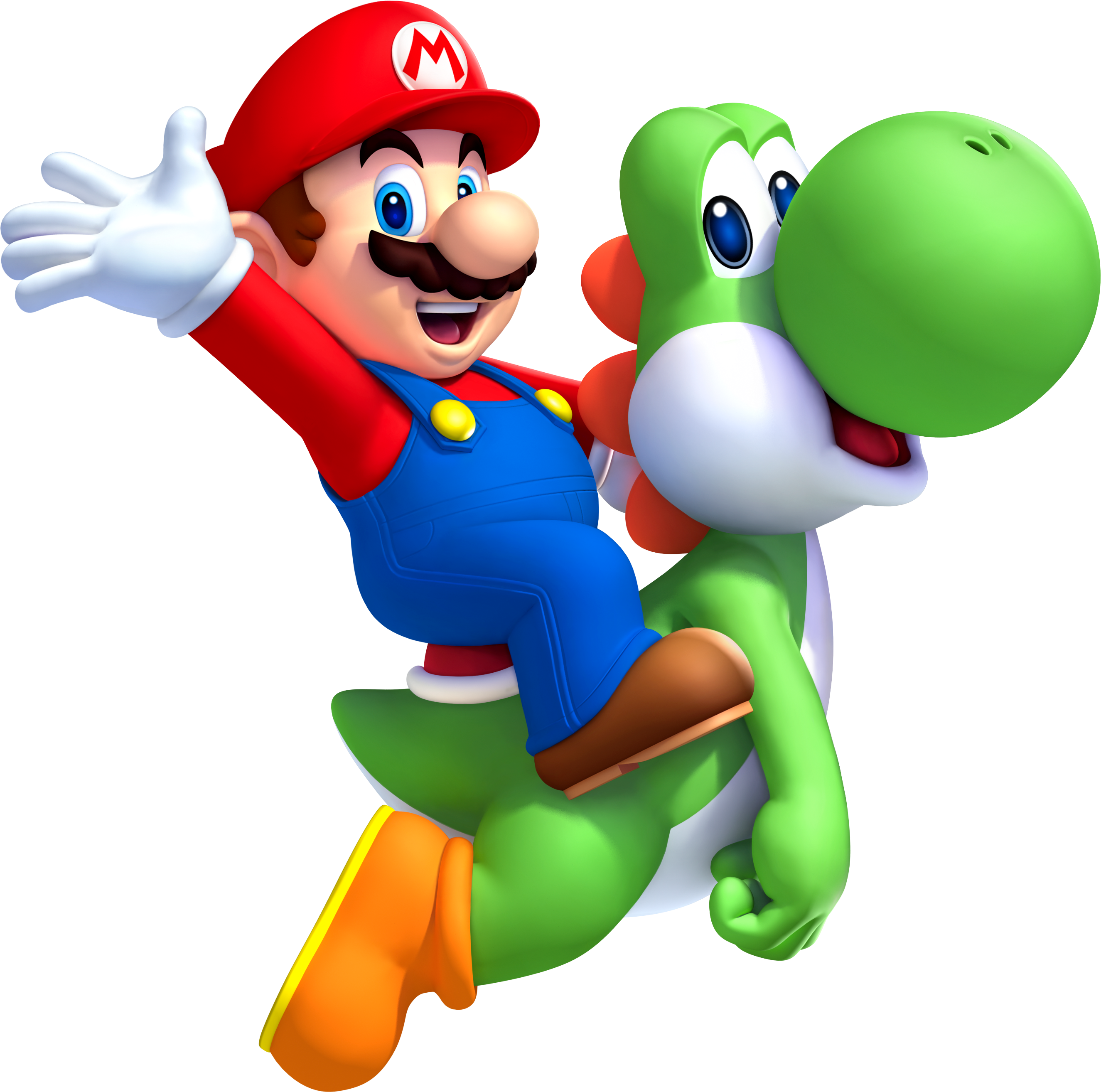Artwork of Mario and Yoshi, from New Super Mario Bros. U.