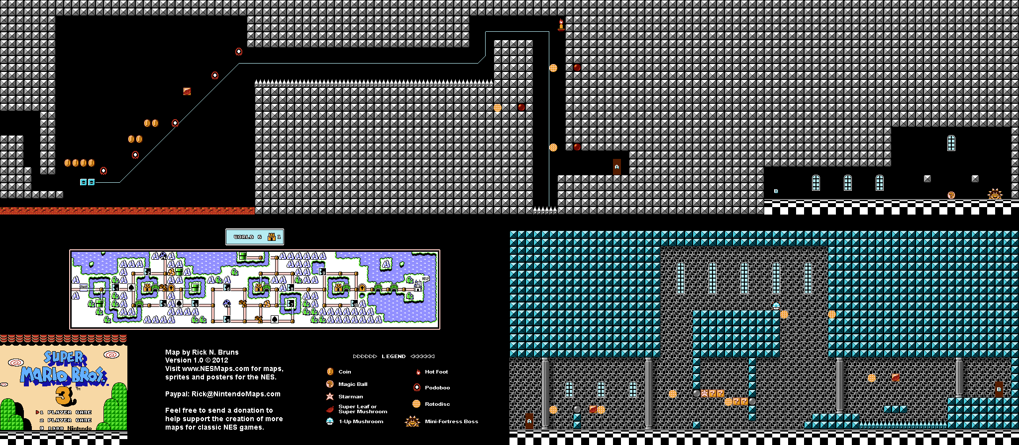 Map of World 6-Fortress 1 of Super Mario Bros. 3