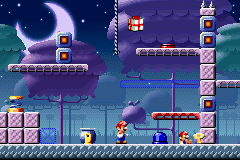 A portion of Level 5-3+ from the game Mario vs. Donkey Kong.