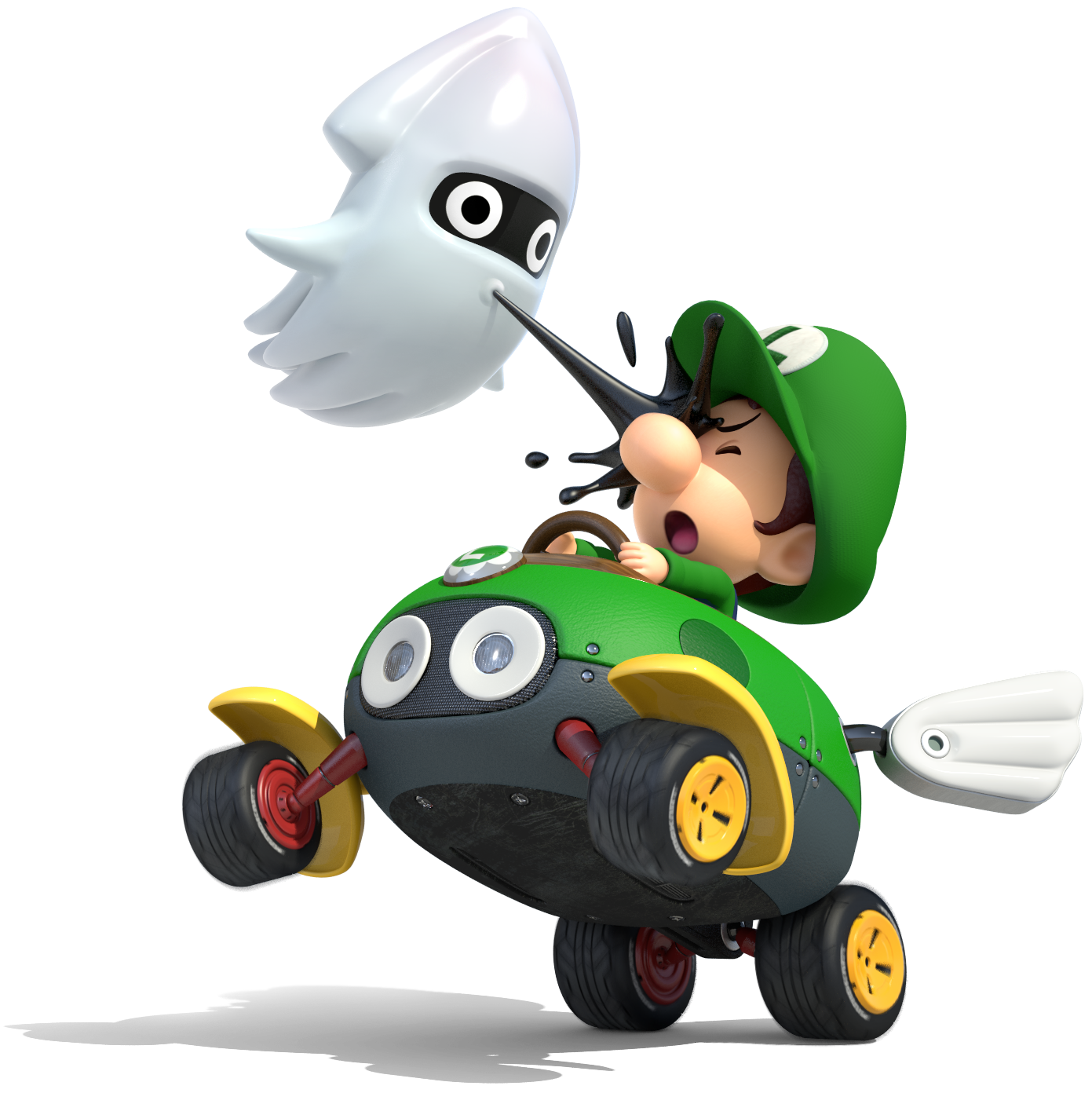 Blooper inking Baby Luigi