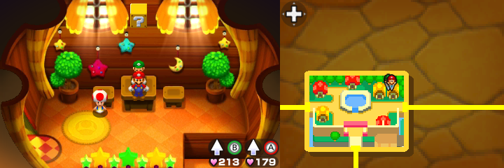 Block 34 in Toad Town of Mario & Luigi: Bowser's Inside Story + Bowser Jr.'s Journey.