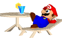 Mario relaxing in the intro to Mario Party 3.