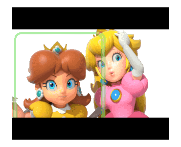 Official LINE sticker from the Super Mario series, featuring Peach and Daisy taking a selfie together.