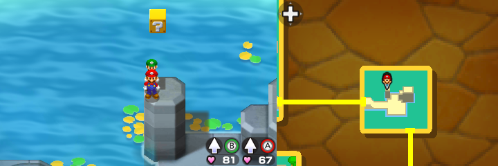 Block 23 in Toad Town of Mario & Luigi: Bowser's Inside Story + Bowser Jr.'s Journey.