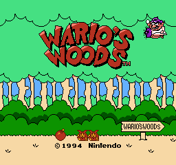 File:Wario's Woods (NES) Title Screen.png