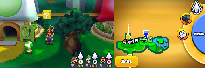Fourth block in Gloomy Woods of Mario & Luigi: Paper Jam.