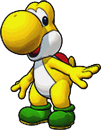 Sprite of Yellow Yoshi's team image, from Puzzle & Dragons: Super Mario Bros. Edition.