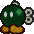 A green Bob-Omb from Paper Mario