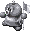 Battle idle animation of the Machine Made Axem Yellow from Super Mario RPG: Legend of the Seven Stars