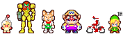 These are unused sprites of characters who were supposed appear at the Starbeans Cafe in Mario & Luigi: Superstar Saga but ended up being replaced by Professor E. Gadd.
