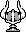 Black and white sprite of a Viking helmet in Virtual Boy Wario Land