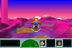 Screenshot of an unfinished boss challenge from the 2004 voxel engine build of Banjo-Pilot, for comparison with Diddy Kong Pilot's 2003 build