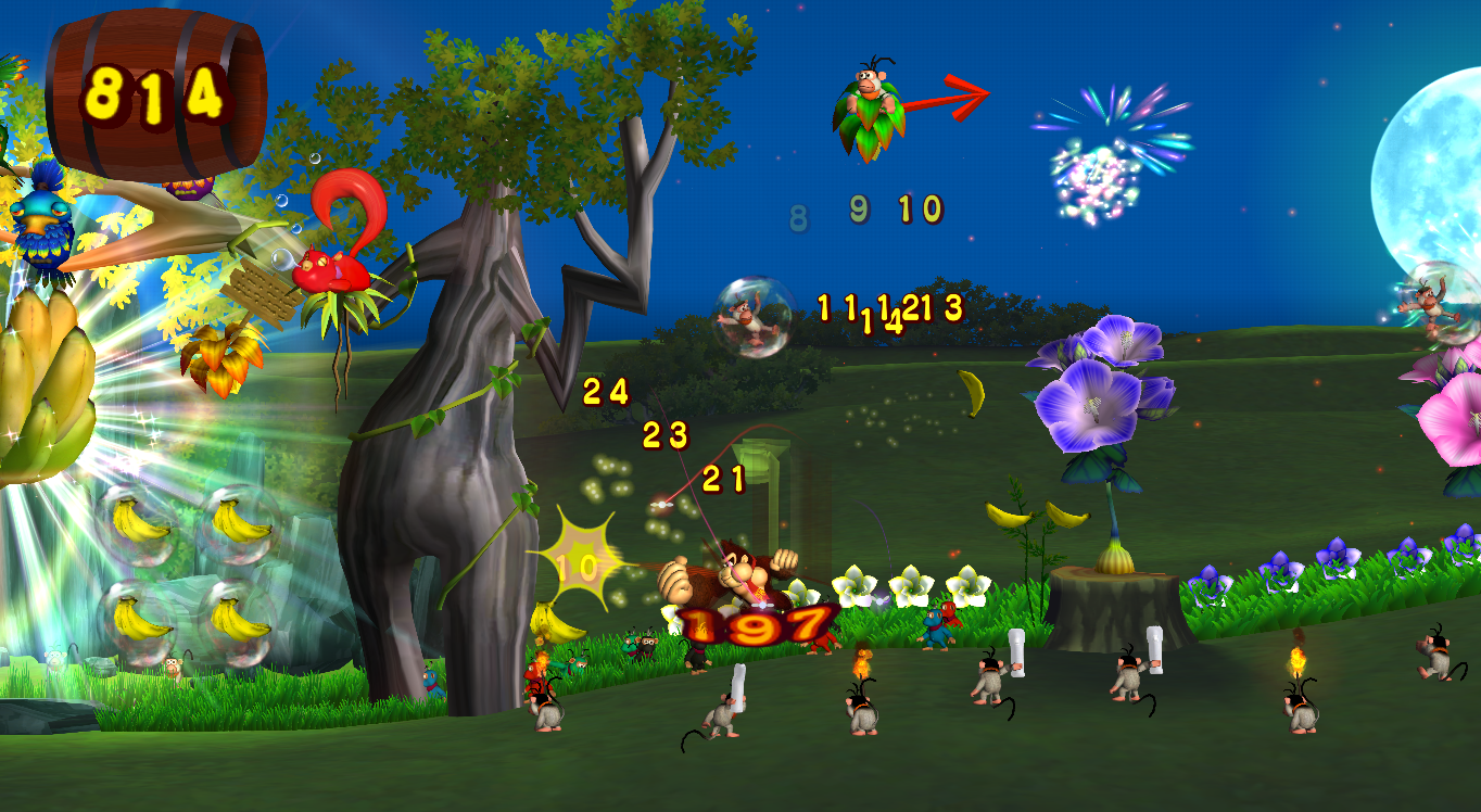 Several Bikkuri Hana in New Play Control! Donkey Kong Jungle Beat