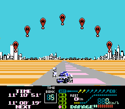 Screenshot of the end of Course-2 from Famicom Grand Prix II: 3D Hot Rally