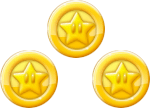 Coins, with stars on them, from Flipnote Studio 3D.