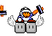 A sprite of an Amazing Flyin' Hammer Brother throwing hammers.