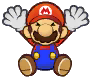 Mario caught on a snowball thrown by a Snow Spike