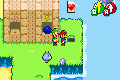 A Heart Block in Oho Oasis in Mario & Luigi RPG