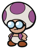 The Card Connoisseur Toad sprite from Paper Mario: Color Splash