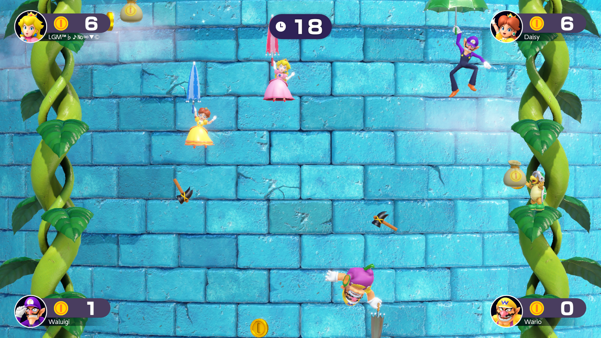 Parasol Plummet Collect the coins as you fall. Watch out for hammers!