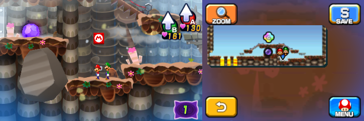 Last block in Dreamy Mount Pajamaja accessed by a second Pink Pi'illo of Mario & Luigi: Dream Team.