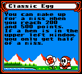 The hint for Egg (Classic) in Game & Watch Gallery 3