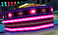 A pink and magenta Bumper on Waluigi Pinball in Mario Kart DS
