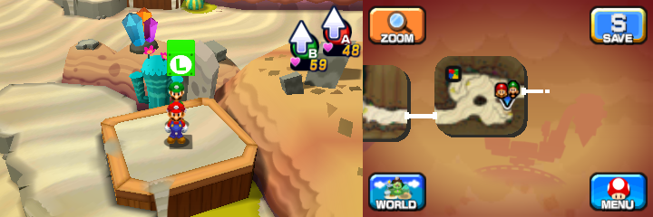 Second block in Dozing Sands of Mario & Luigi: Dream Team.