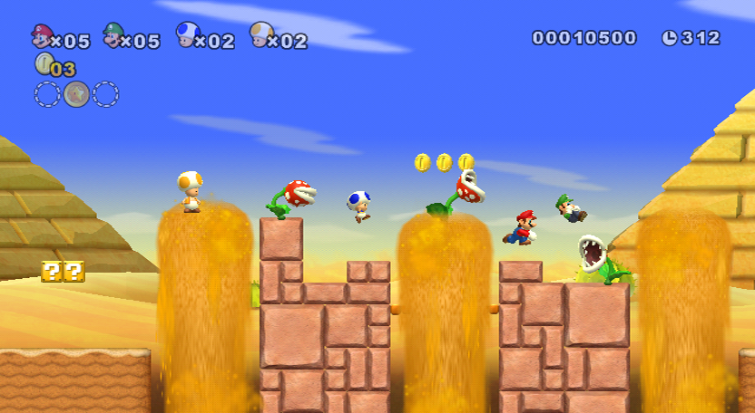 File:E3 2009 World 2-1 NSMBW screenshot.png - Super Mario Wiki, the ...