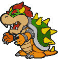 Battle idle animation of Bowser from Paper Mario