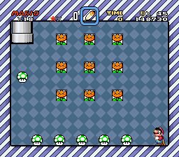 Mario winning 1-Up Mushrooms after completing the minigame.