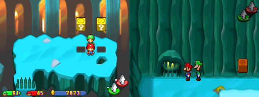 Thirteenth and fourteenth blocks in Gritzy Caves of the Mario & Luigi: Partners in Time.