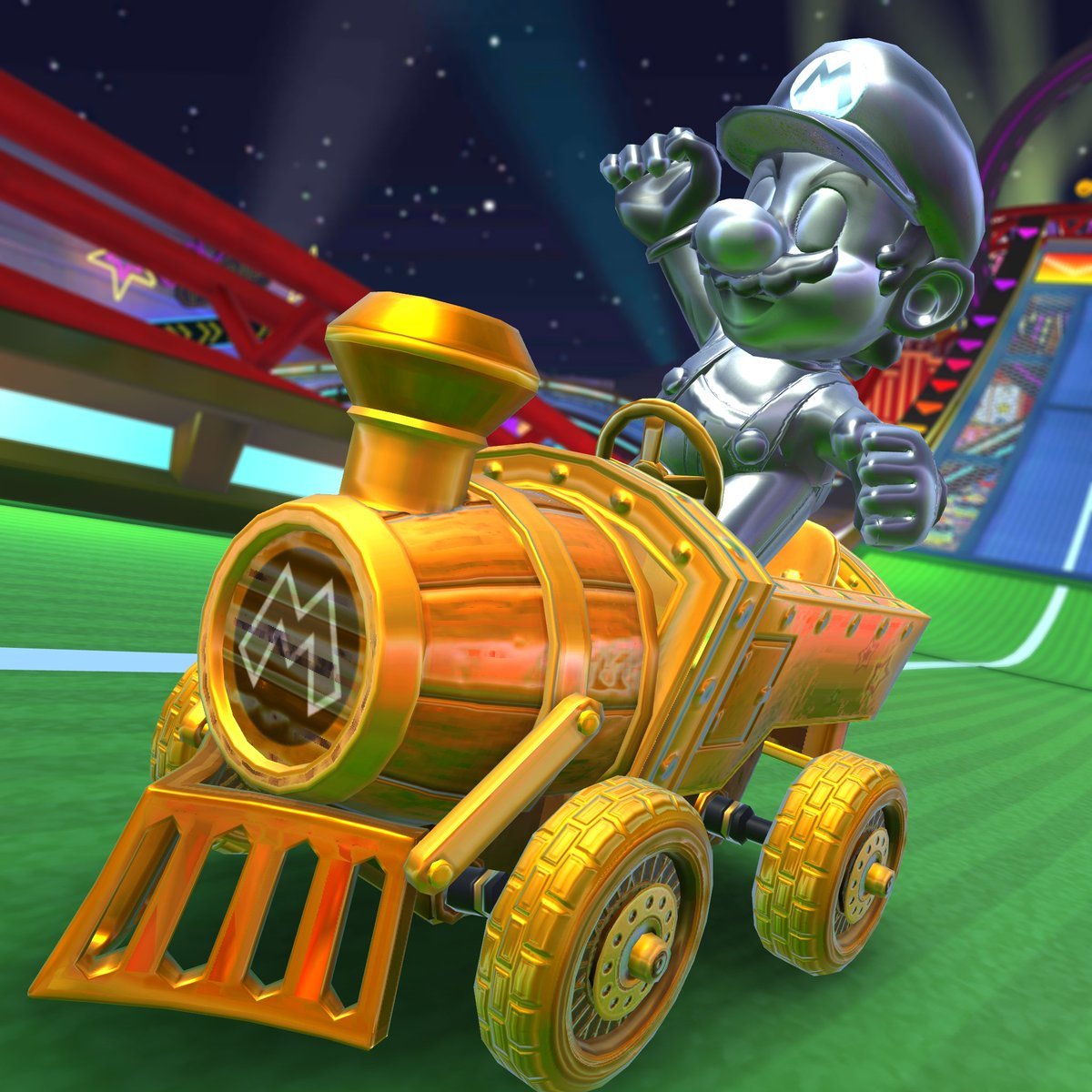 File:MKT Metal Mario Gold Barrel Train.jpg - Super Mario Wiki, the ...