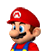 A side view of Mario, from Mario Super Sluggers.