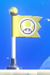 A Checkpoint Flag activated by Yellow Toad
