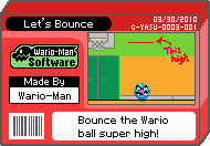 The shelf cover for one of Wario-Man's microgames in WarioWare: D.I.Y.