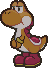 An unused sprite of a Brown Yoshi from Paper Mario.