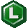 Sprite of the L Emblem badge in Paper Mario: The Thousand-Year Door.