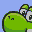Sprite of Yoshi's icon from the SNES version of Tetris Attack.