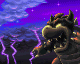 The course icon, depicting Bowser in front of the storm clouds