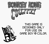 The notice displayed when Donkey Kong Country is booted in Game Boy mode