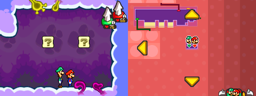 Seventeenth and eighteenth blocks in Flab Zone of Mario & Luigi: Bowser's Inside Story.