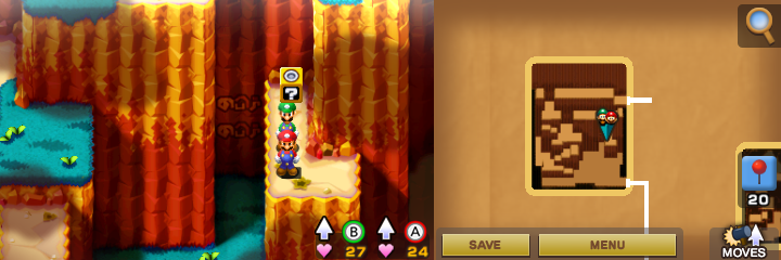 Fifteenth block in Hoohoo Mountain of Mario & Luigi: Superstar Saga + Bowser's Minions.