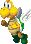 Sprite of a green Koopa Paratroopa from Mario & Luigi: Bowser's Inside Story + Bowser Jr.'s Journey.