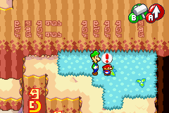 Hidden bean spot in Hoohoo Mountain, in Mario & Luigi: Superstar Saga.