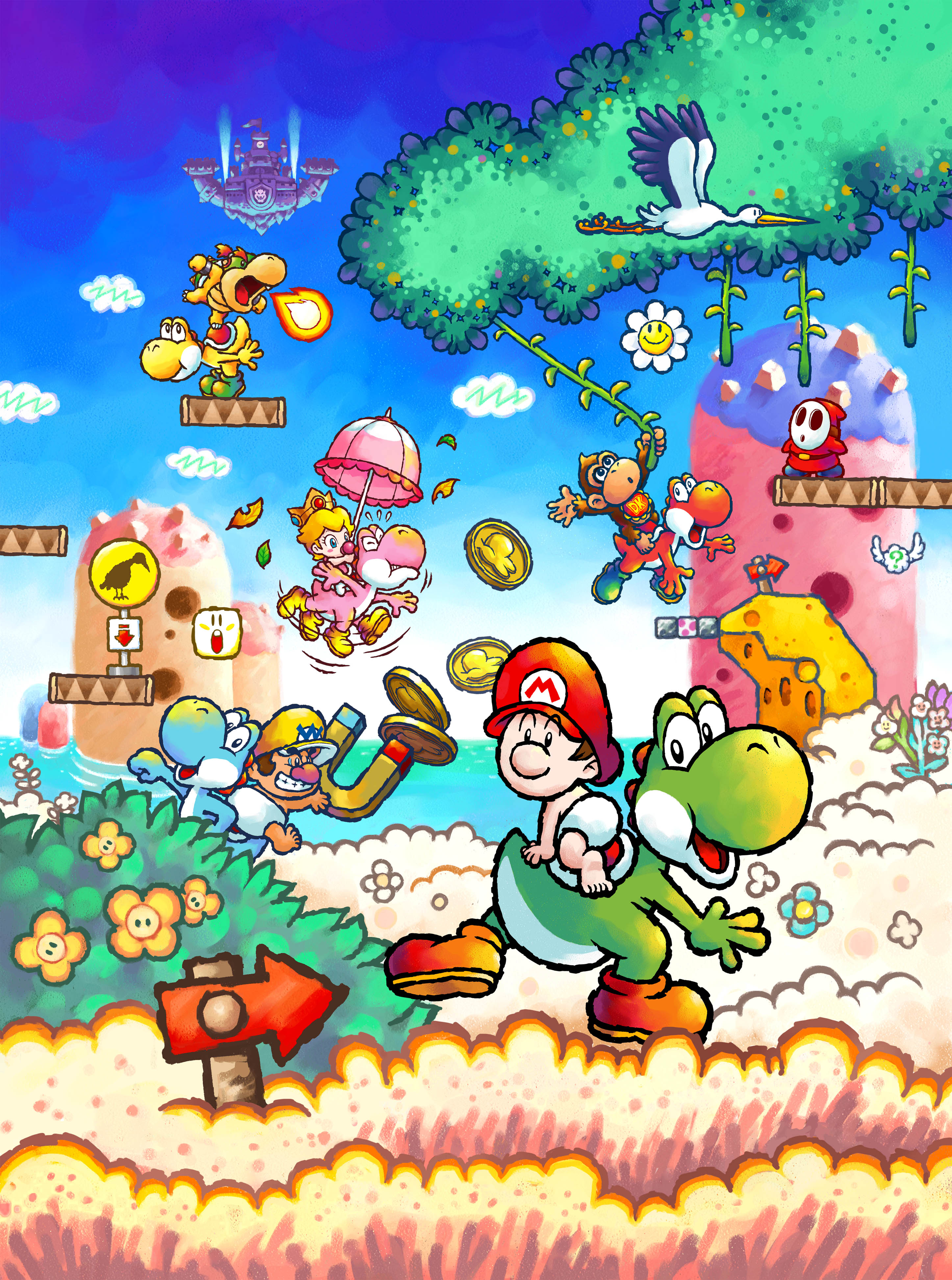 Key artwork for Yoshi's Island DS